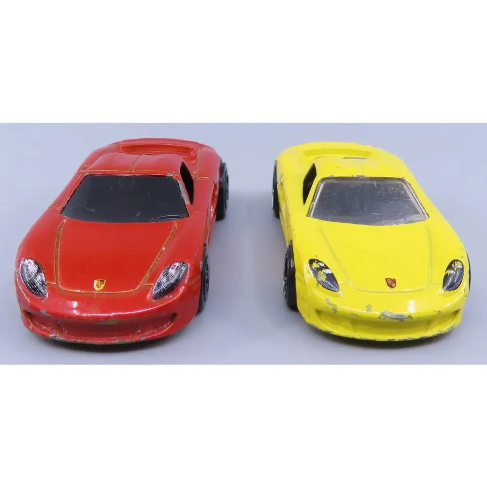 Hot Wheels PORSCHE LOT of 2 Carrera GT / Yellow and Red / 2006 Diecast 1:64